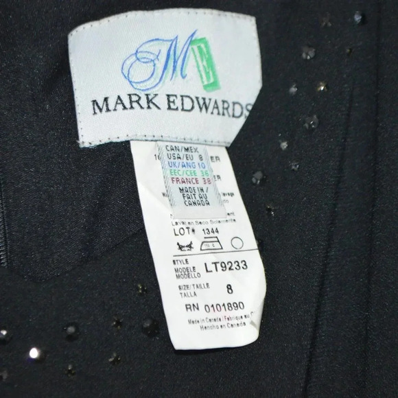 Mark Edwards 1990s Black Bead Beaded Formal Dress - Picture 3 of 5